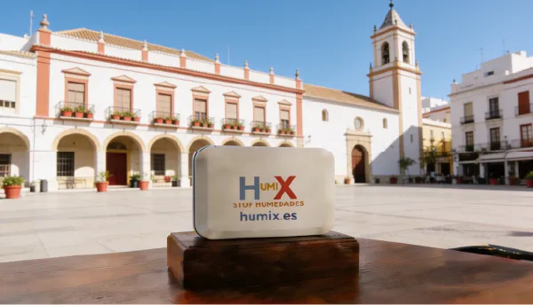 Sistema HUMIX instalado en la pared de una vivienda en Jaén